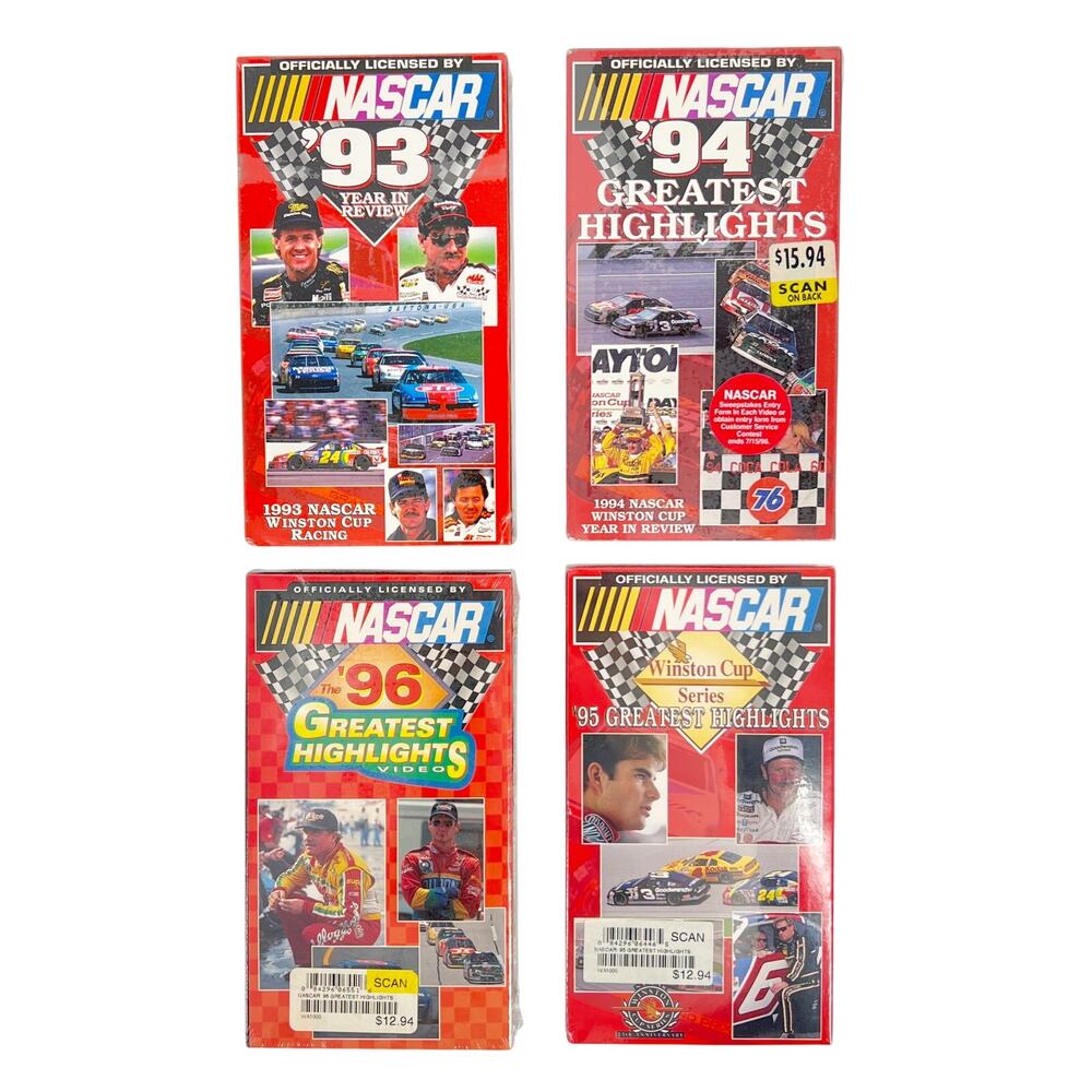 90s NASCAR 1993 1994 1995 1996 Year in Review unopened VHS tapes vintage